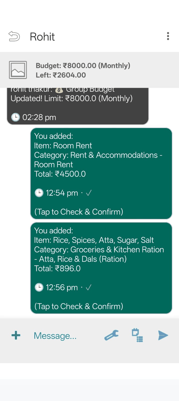 The Groups tab listing the expense groups the user belongs to.